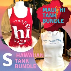 Maui, HI Hawaiian tank bundle! lot of 2 size XS/S
